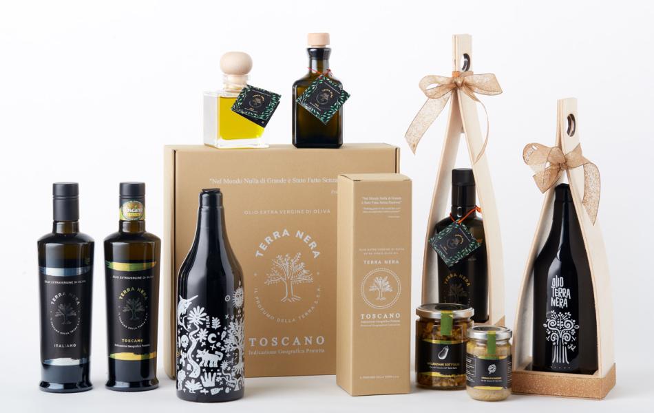 Olio Terra Nera toscano IGP tutti i prodotti - packaging -1