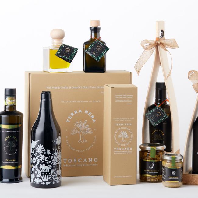 Olio Terra Nera toscano IGP tutti i prodotti - packaging -1